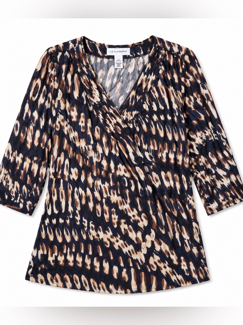 Liz Claiborne gently worn navy and brown top